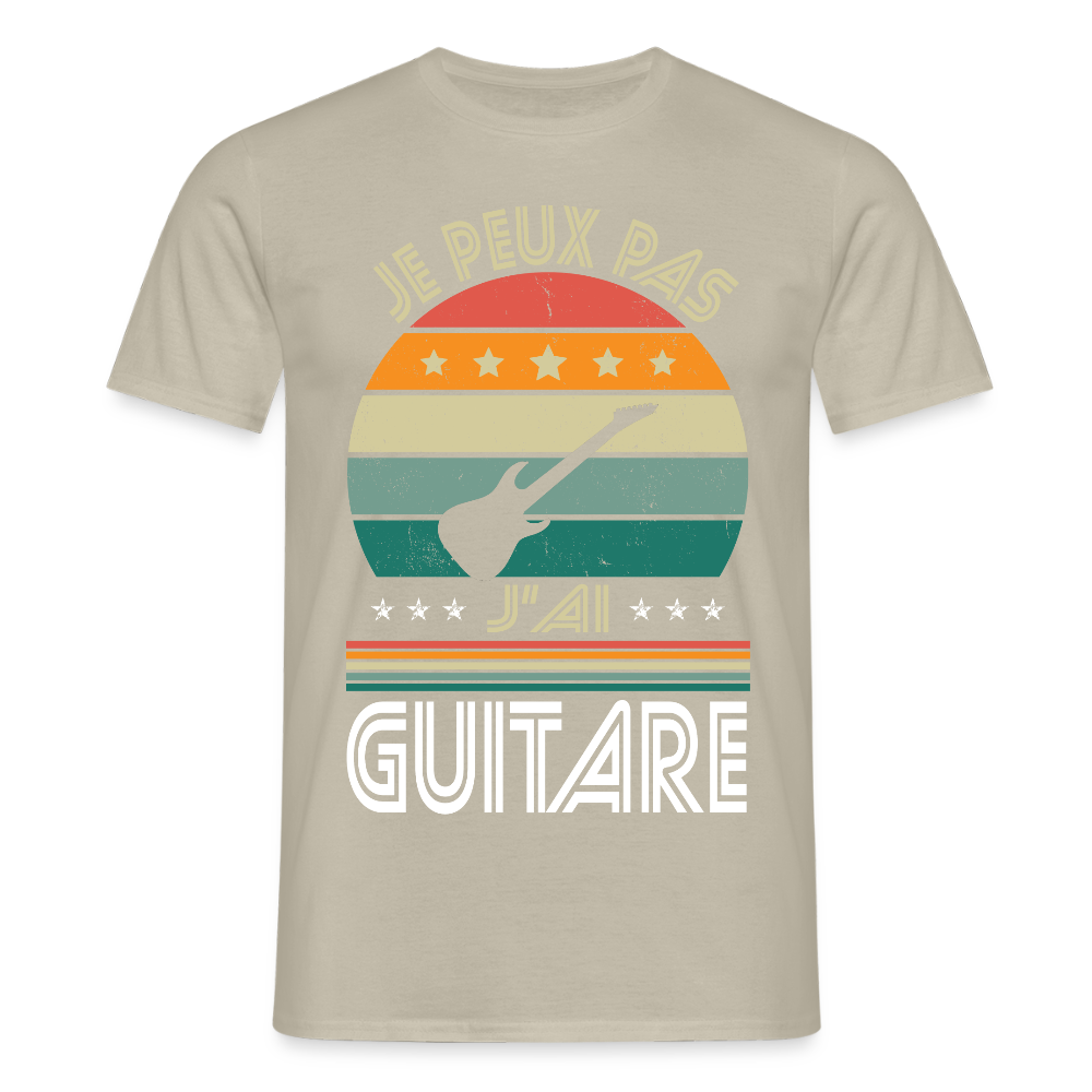 T-shirt Homme - Je peux pas j'ai Guitare - beige sable