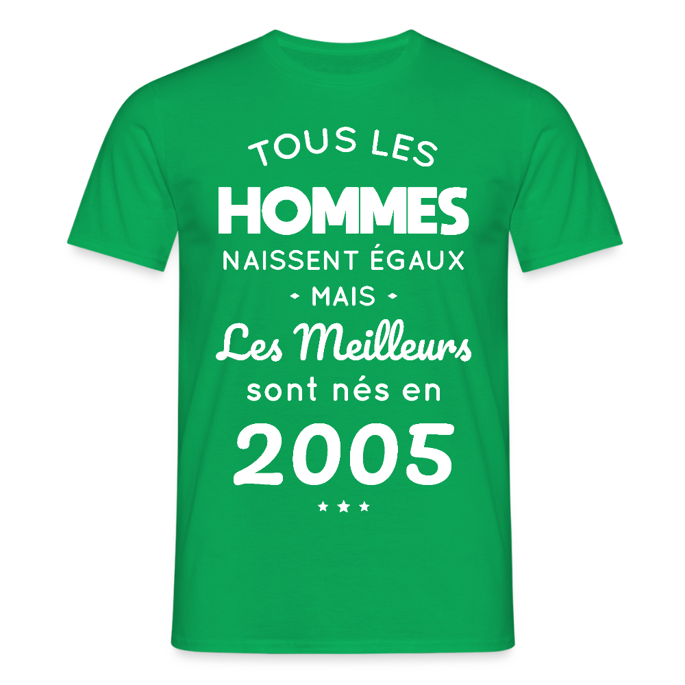 T-shirt Homme - Anniversaire 20 Ans - Les meilleurs sont nés en 2005 - vert