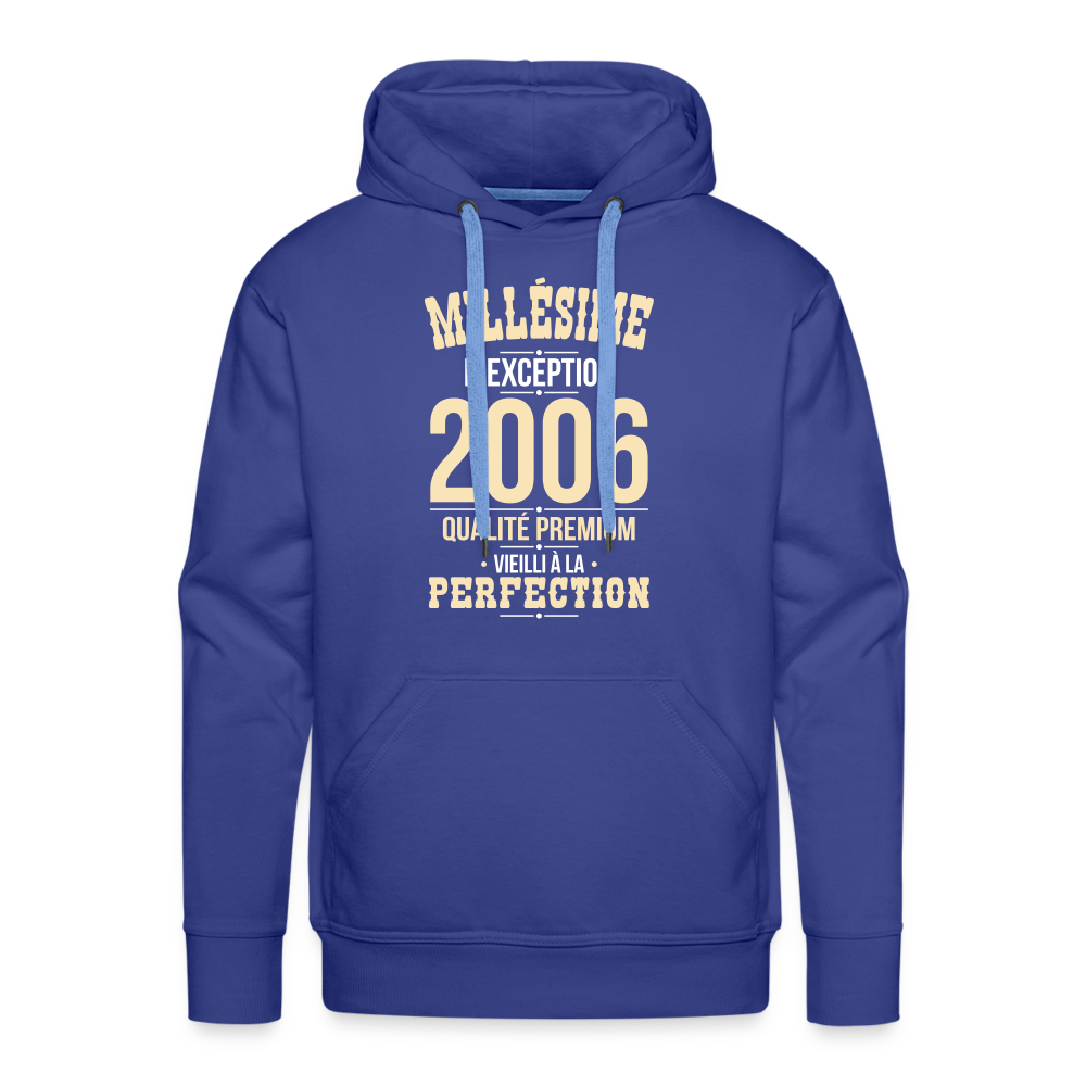 Sweat à capuche Premium Homme - Anniversaire 19 Ans - Millésime 2006 - bleu royal