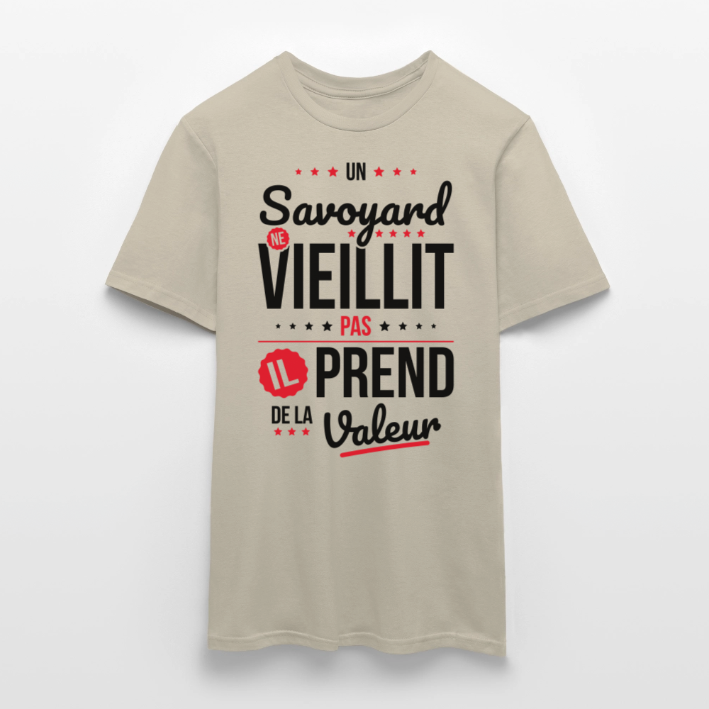 T-shirt Homme - Un Savoyard ne vieillit pas - beige sable