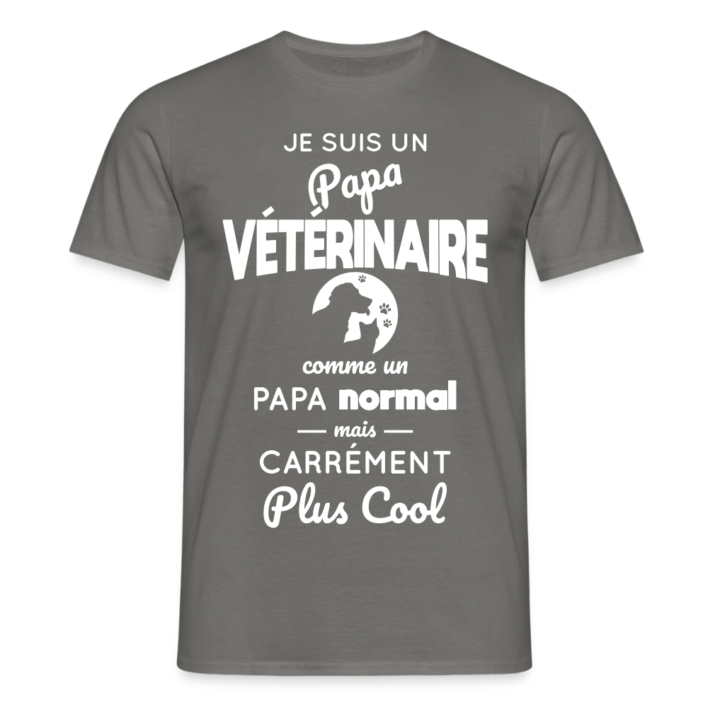 T-shirt Homme - Papa vétérinaire plus cool - gris graphite