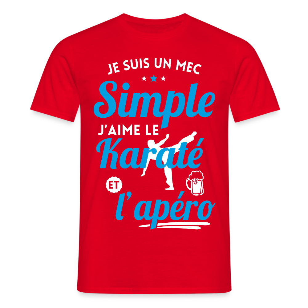 T-shirt Homme - J'aime le karaté et l'apéro - rouge