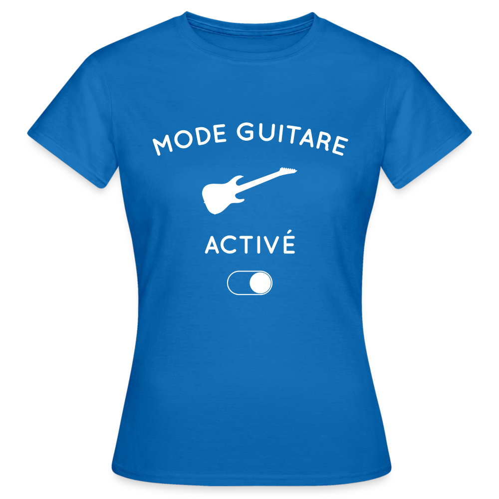 T-shirt Femme - Mode guitare activé - bleu royal