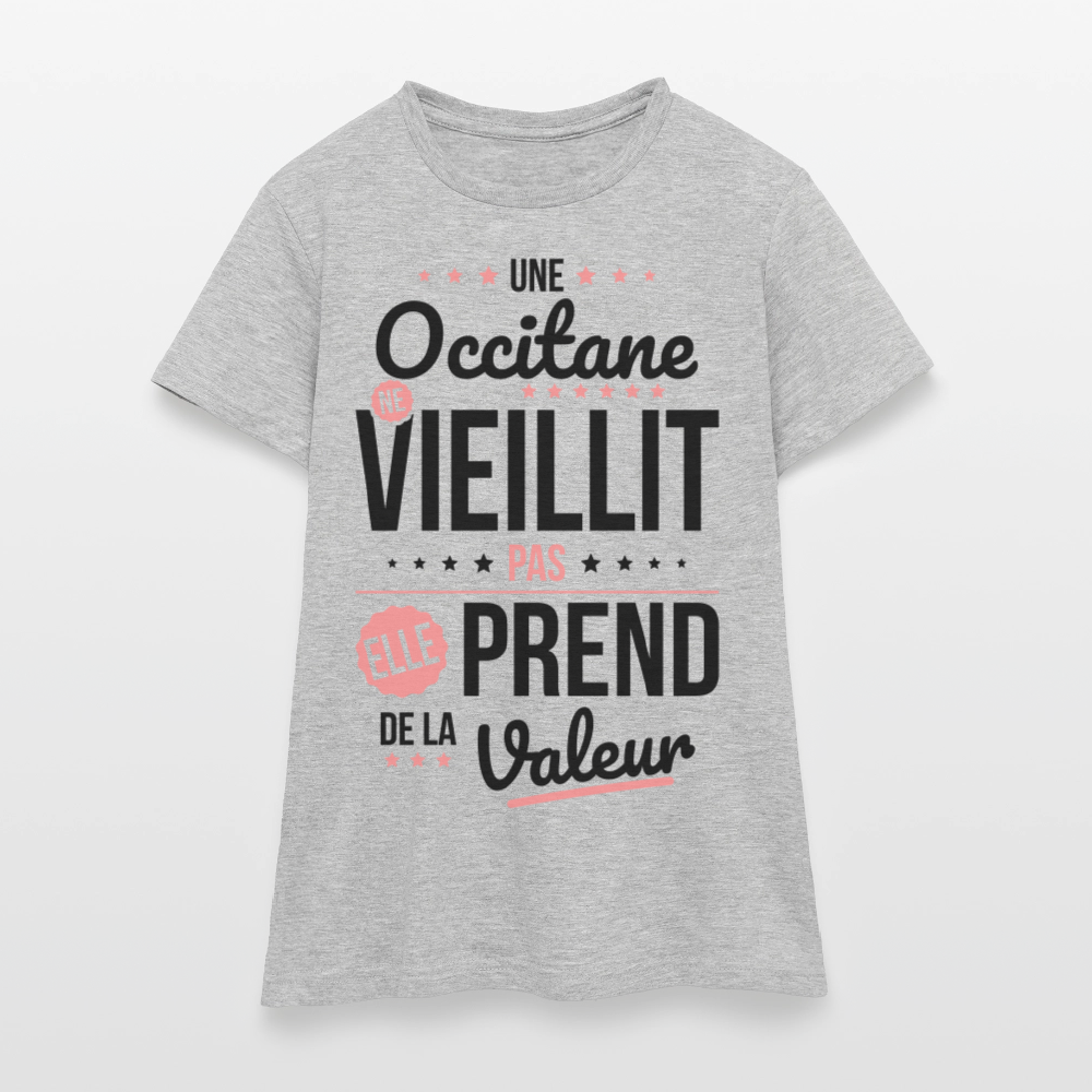 T-shirt Femme - Une Occitane ne vieillit pas - gris chiné