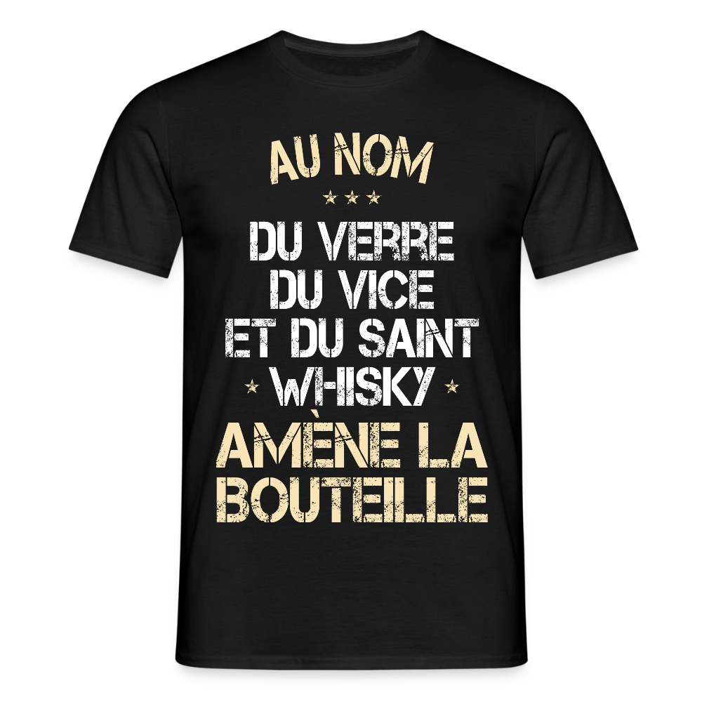 T-shirt Homme - Au nom du saint Whisky - noir