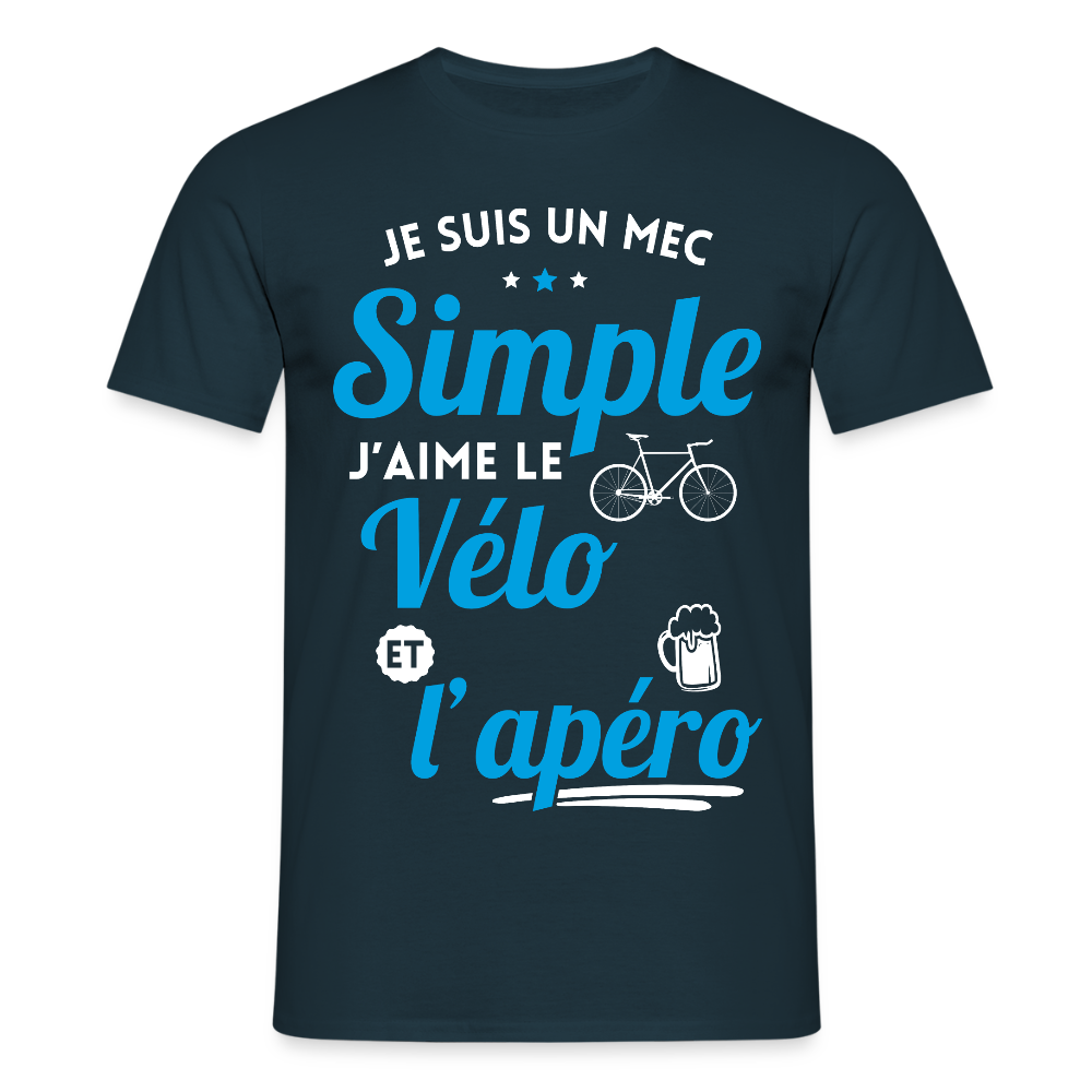 T-shirt Homme - J'aime le vélo et l'apéro - marine