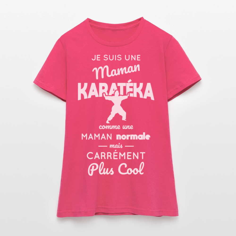 T-shirt Femme - Maman karatéka plus cool - rose azalée