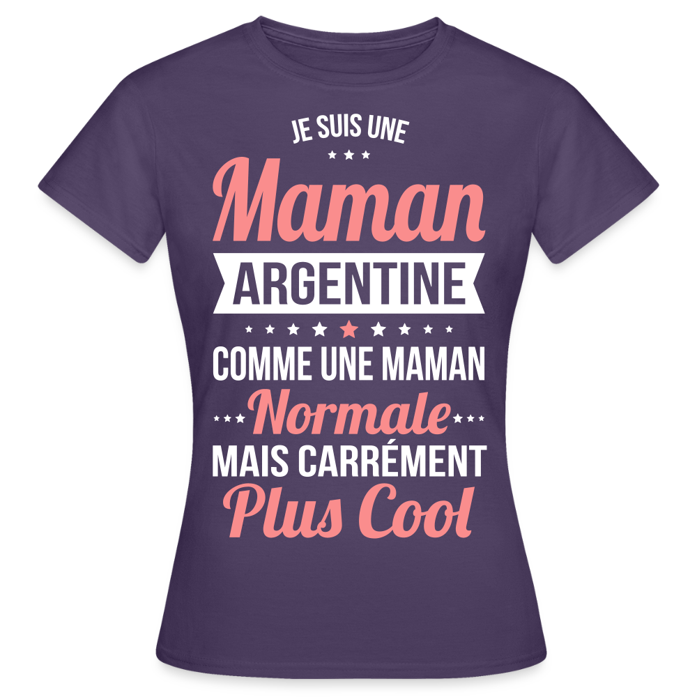 T-shirt Femme - Maman Argentine plus cool - violet foncé
