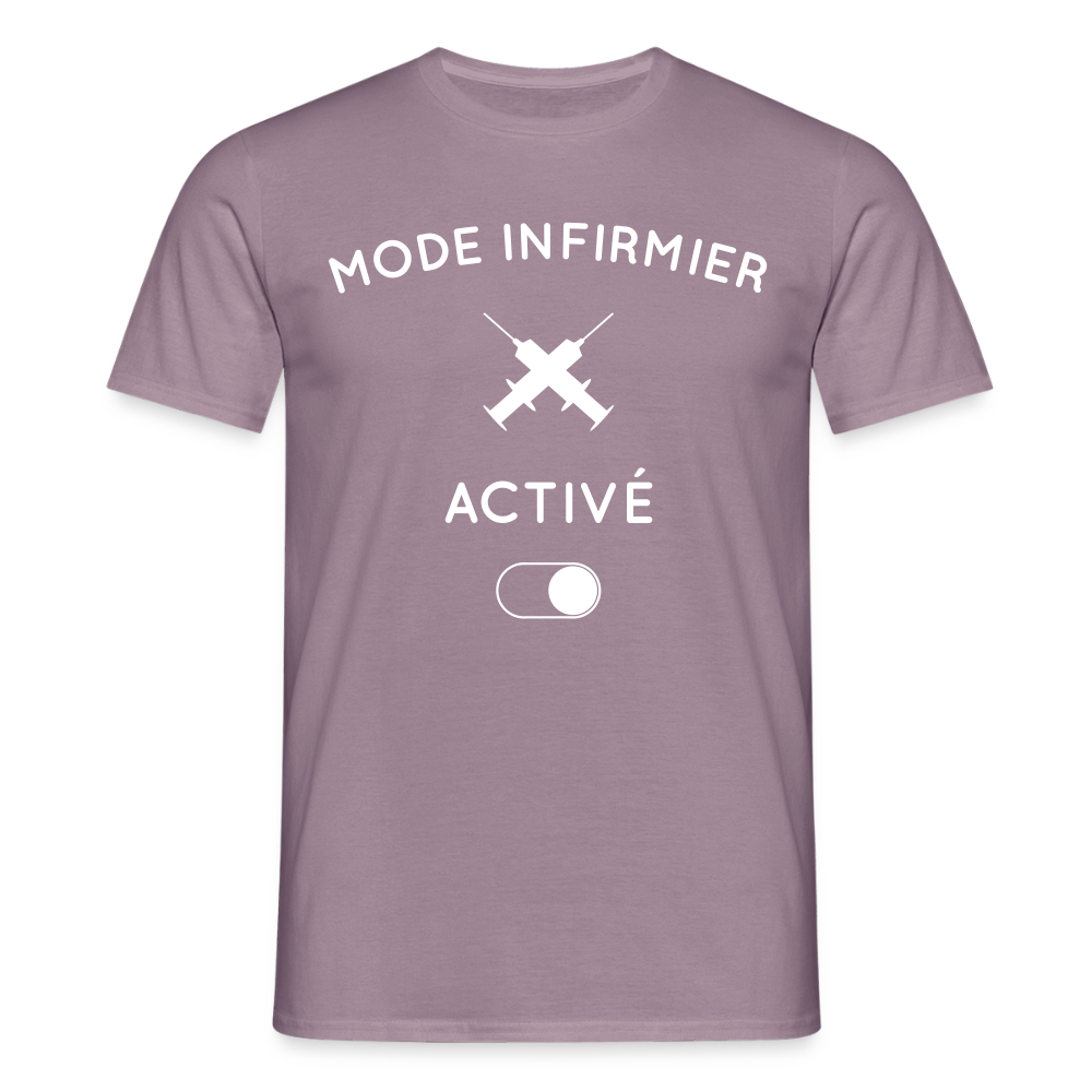 T-shirt Homme - Mode infirmier activé - mauve gris