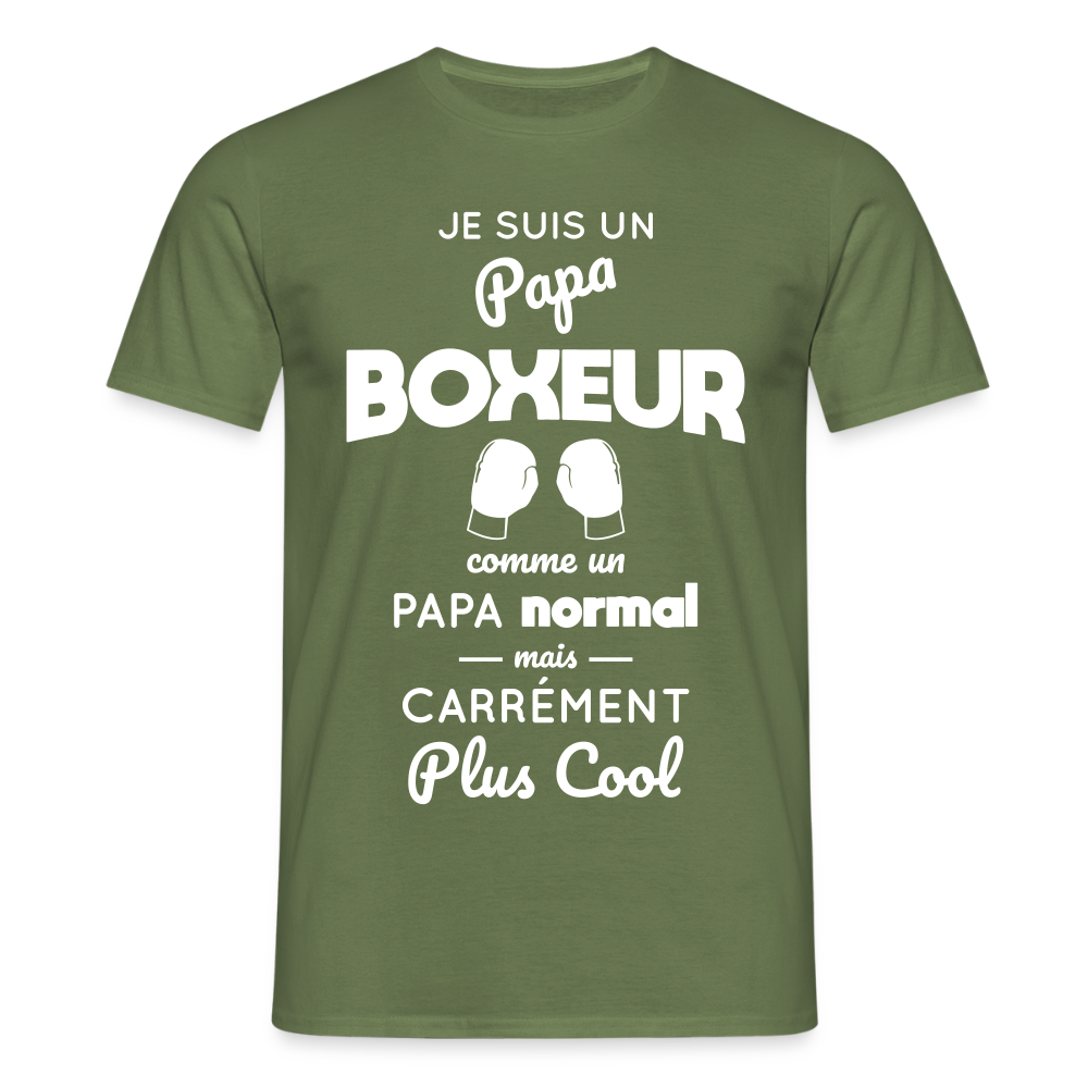 T-shirt Homme - Papa boxeur plus cool - vert militaire