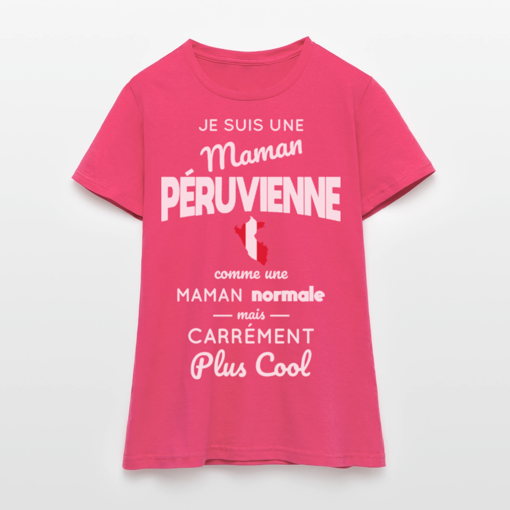 T-shirt Femme - Maman Péruvienne plus cool - rose azalée