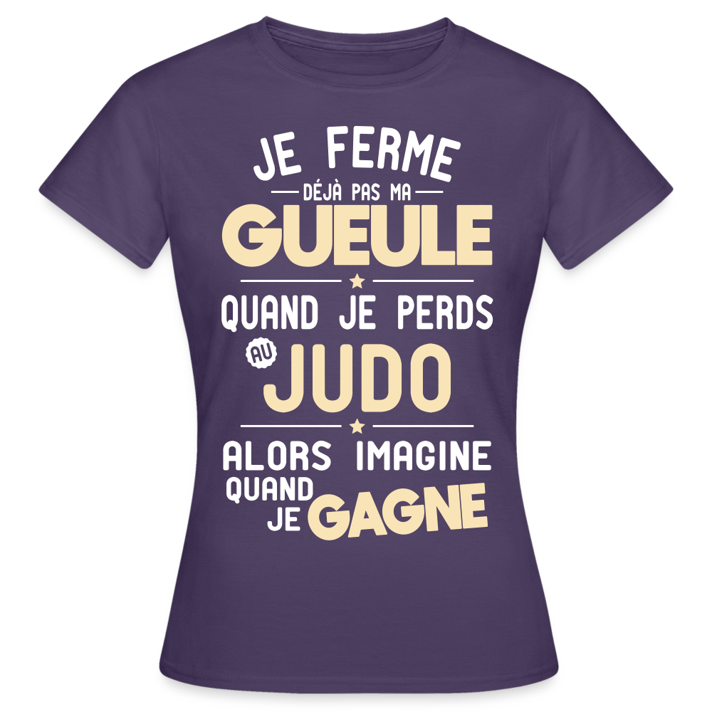 T-shirt Femme - Je ferme pas ma gueule quand je perds au judo - violet foncé