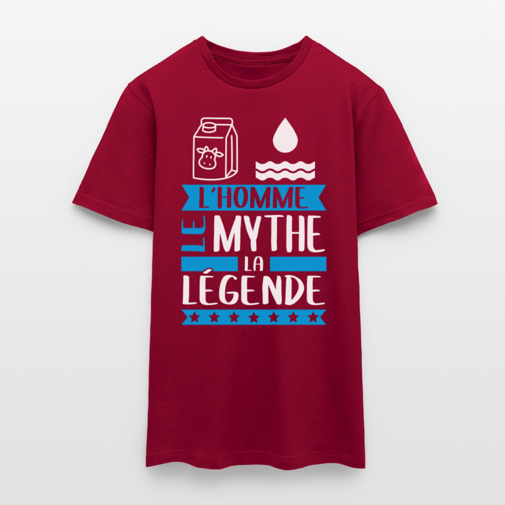 T-shirt homme Léo rébus – L’homme, le mythe, la légende - rouge brique