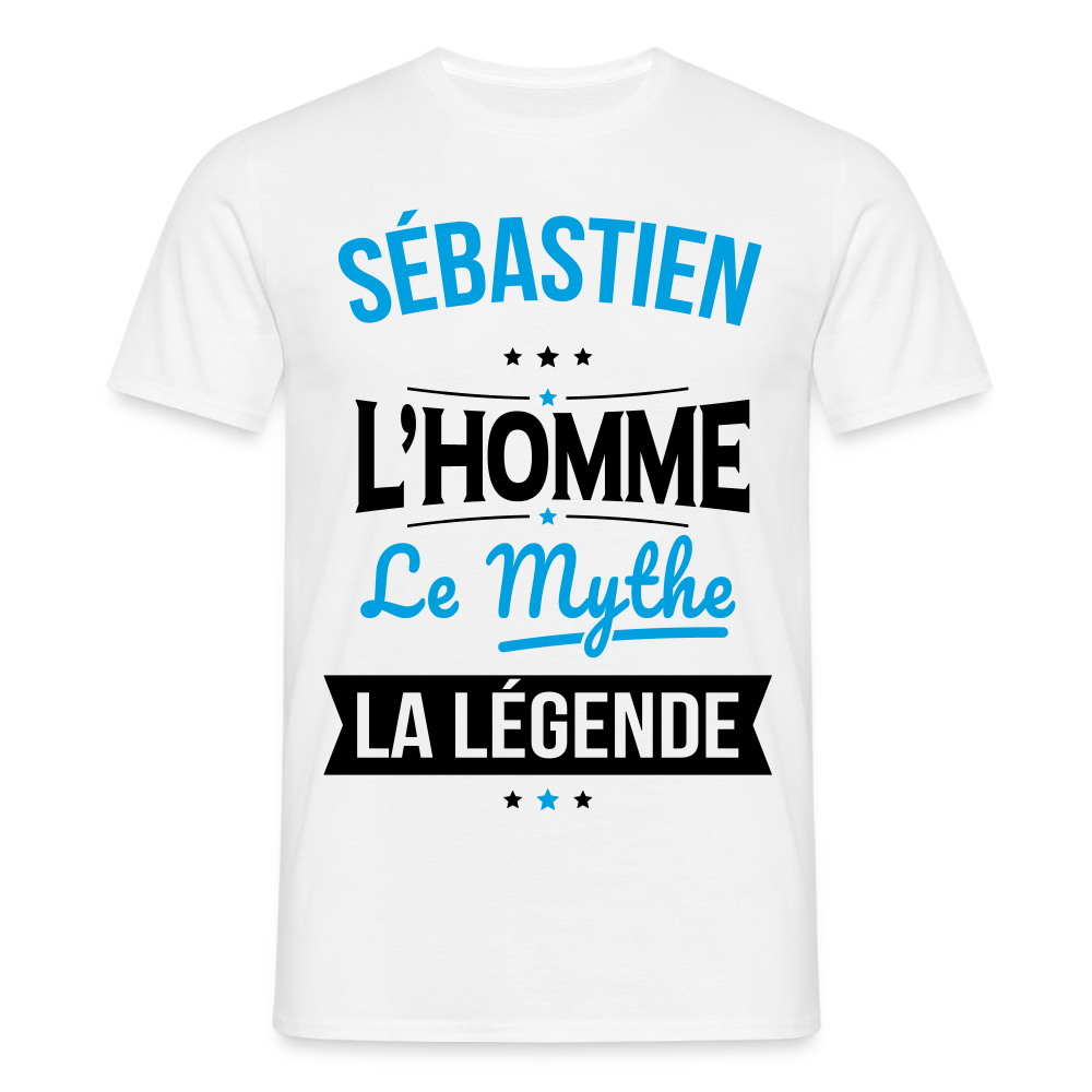T-shirt Homme - Sébastien - l'Homme - le Mythe - la Légende - blanc