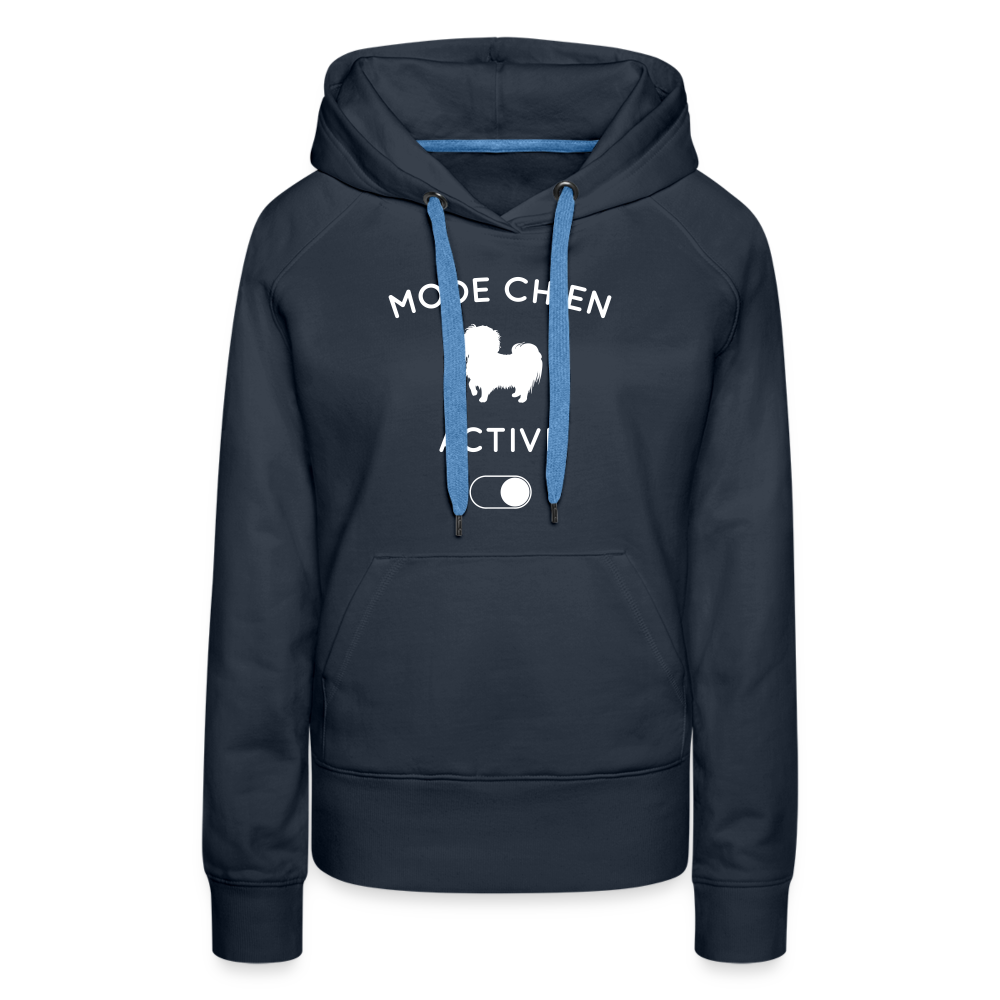 Sweat à capuche Premium Femme - Mode chien activé - marine