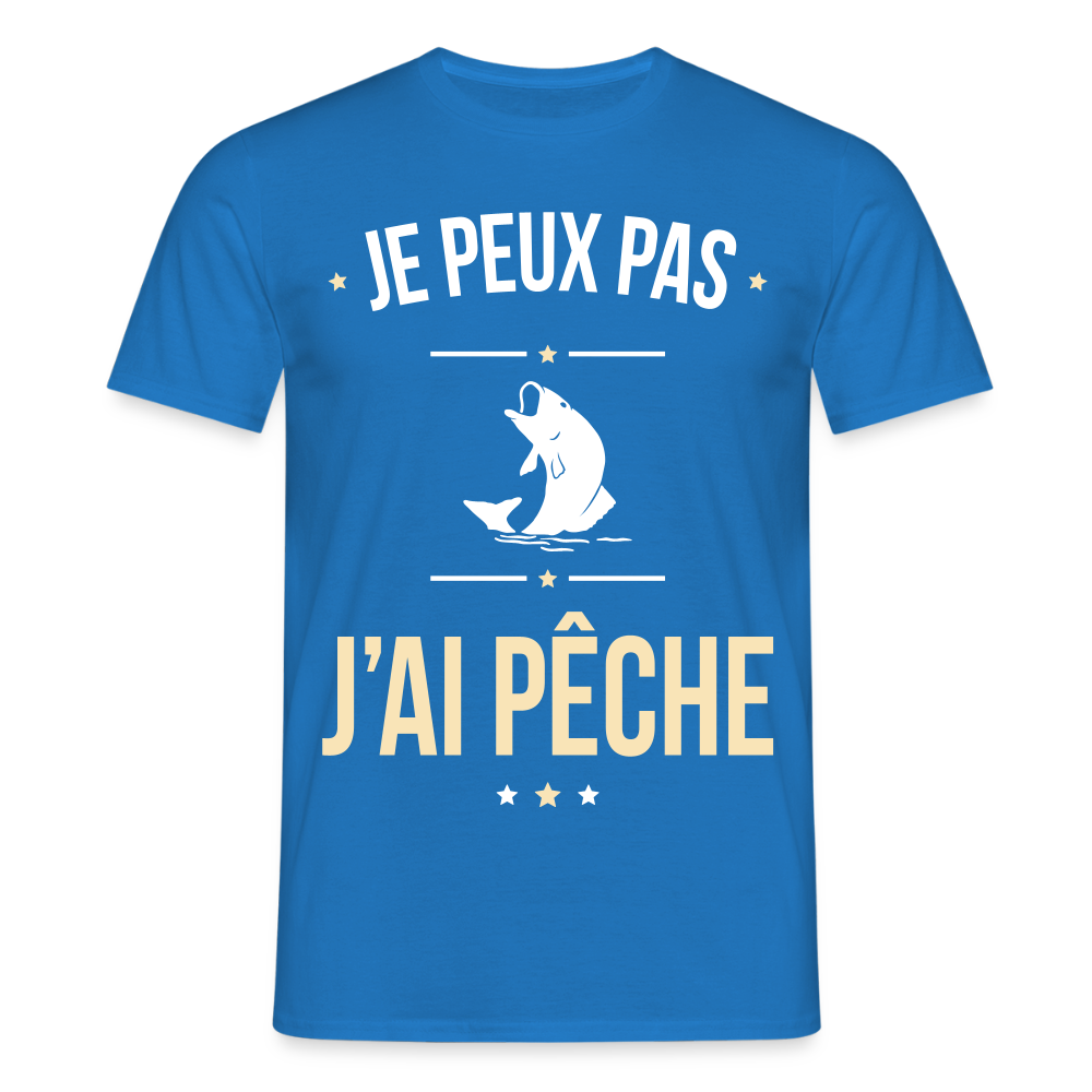 T-shirt Homme - Je peux pas j'ai Pêche - bleu royal