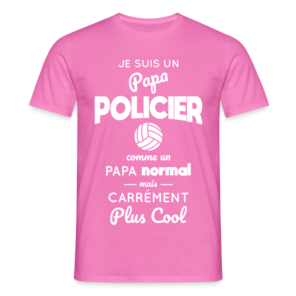 T-shirt Homme - Papa policier plus cool - rose