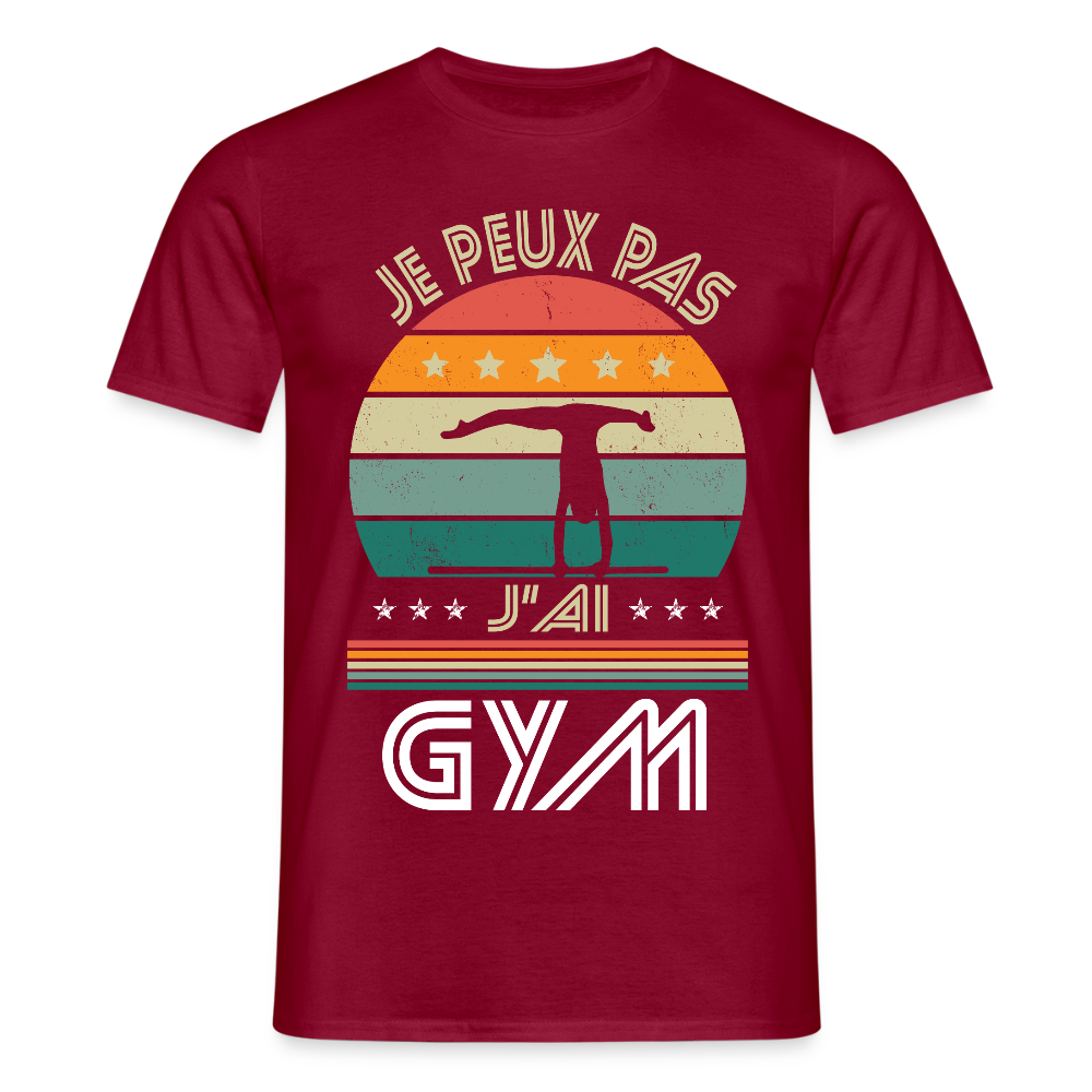 T-shirt Homme - Je peux pas j'ai Gym - rouge brique