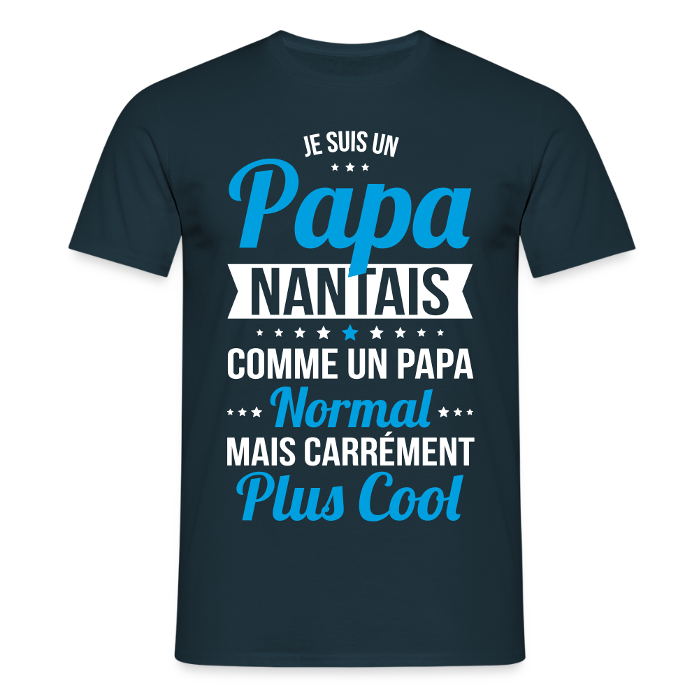 T-shirt Homme - Papa Nantais Plus Cool - marine