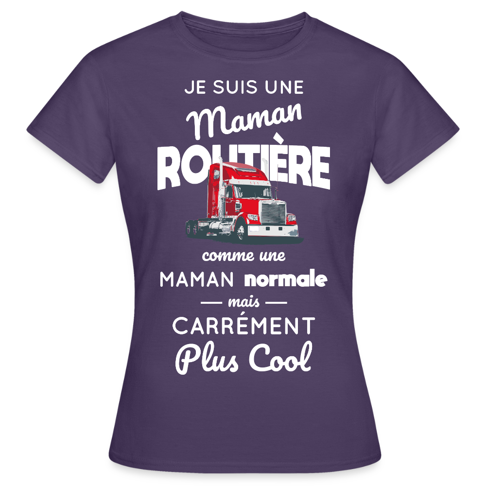 T-shirt Femme - Maman routière plus cool - violet foncé