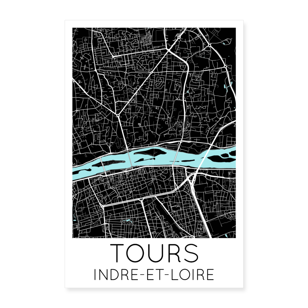 Poster Tours - Plan Tours - 40 x 60 cm - blanc