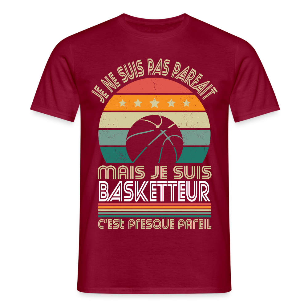 T-shirt Homme - Je ne suis pas parfait mais je suis Basketteur - rouge brique