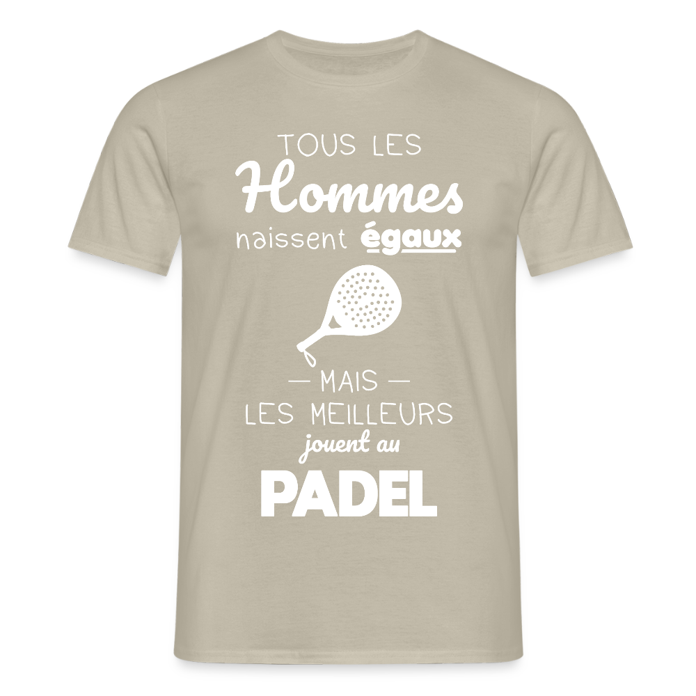 T-shirt Homme - Les Meilleurs Jouent Au Padel - beige sable