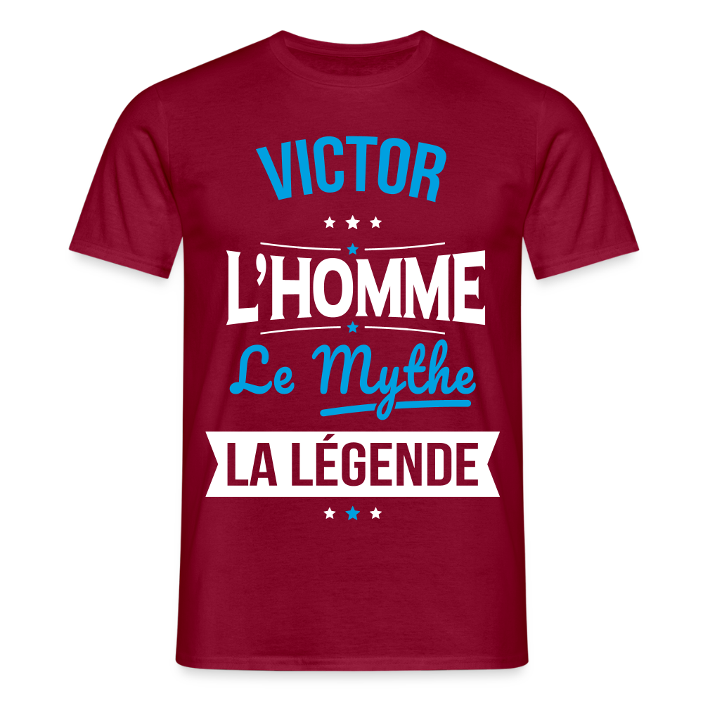 T-shirt Homme - Victor - l'Homme - le Mythe - la Légende - rouge brique