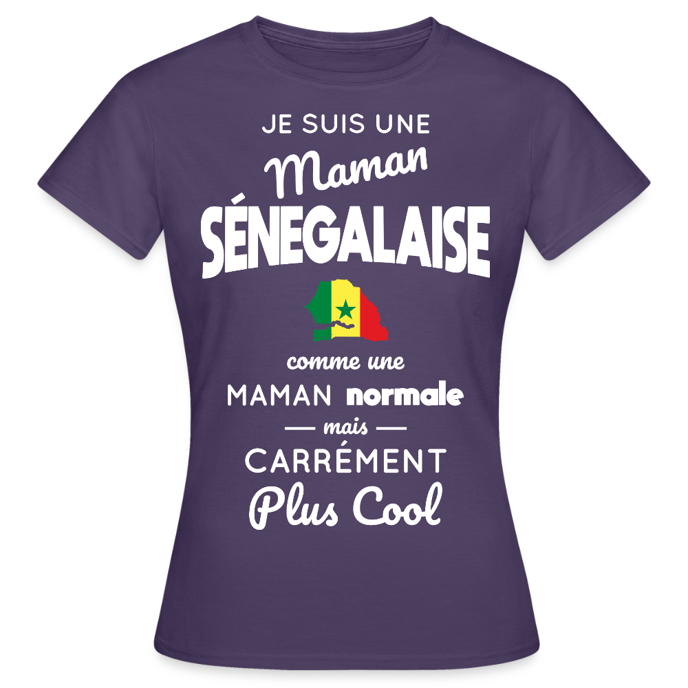 T-shirt Femme - Maman Sénégalaise plus cool - violet foncé