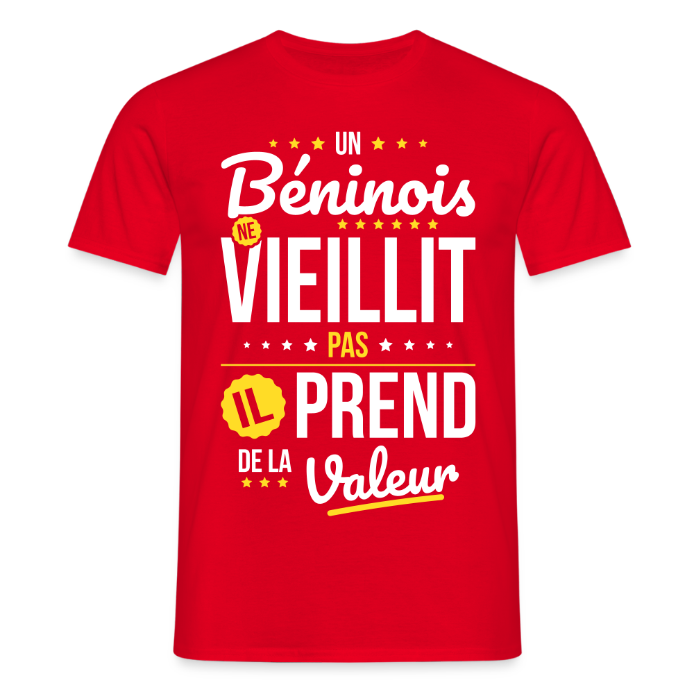 T-shirt Homme - Un Béninois ne vieillit pas - rouge