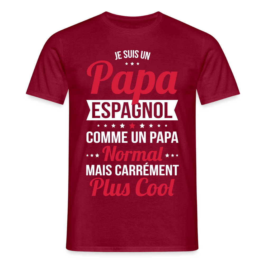 T-shirt Homme - Papa Espagnol Plus Cool - rouge brique
