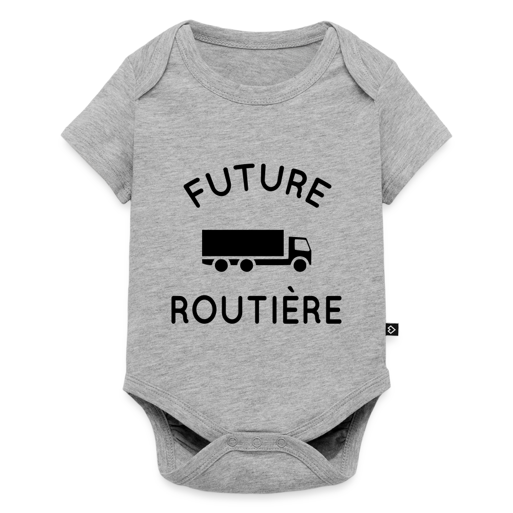Body Bébé bio manches courtes - Future routière - gris chiné