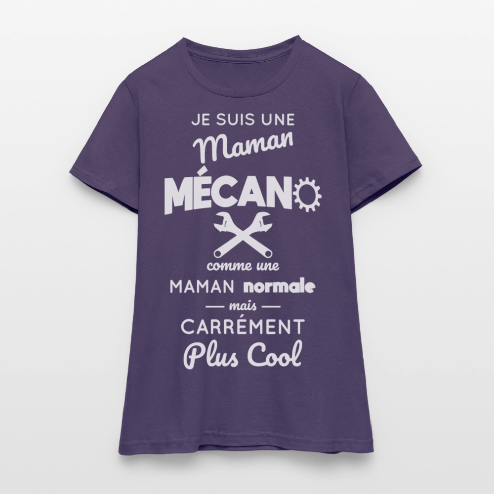 T-shirt Femme - Maman mécano plus cool - violet foncé