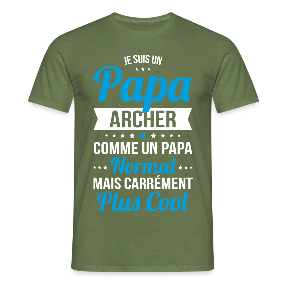 T-shirt Homme - Papa archer plus cool - vert militaire