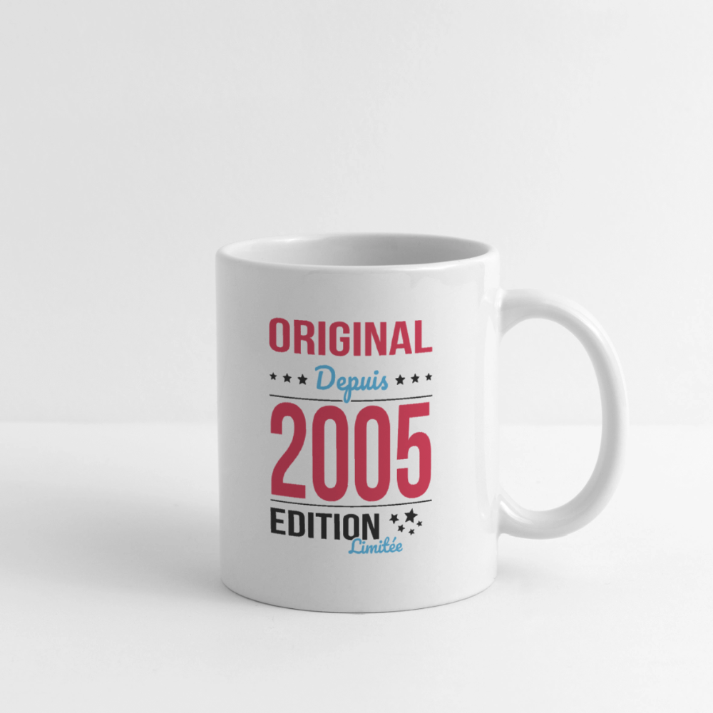 Mug blanc - Anniversaire 20 Ans - Original depuis 2005 - blanc