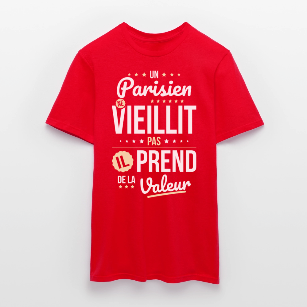 T-shirt Homme - Un Parisien ne vieillit pas - rouge