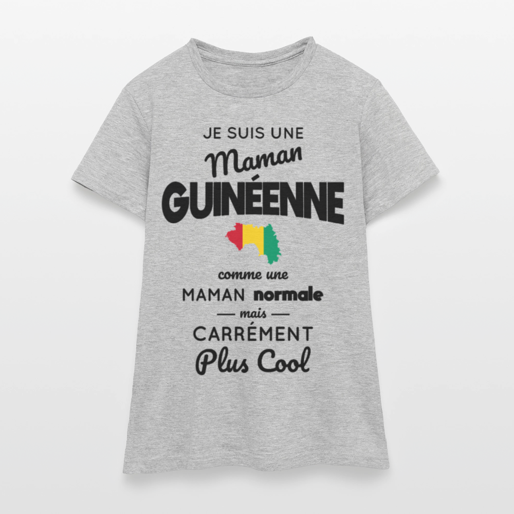 T-shirt Femme - Maman Guinéenne plus cool - gris chiné