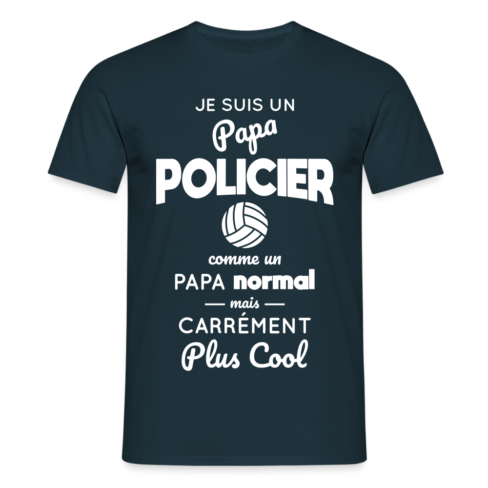 T-shirt Homme - Papa policier plus cool - marine