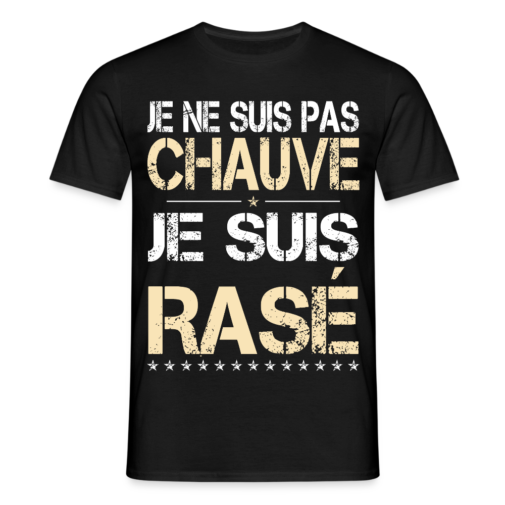 T-shirt Homme - Je ne suis pas chauve - Cadeau Humour - noir