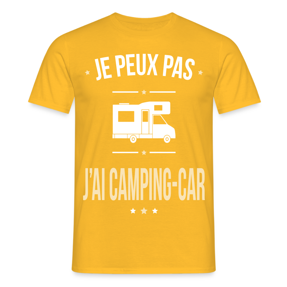T-shirt Homme - Je peux pas j'ai Camping-car - jaune