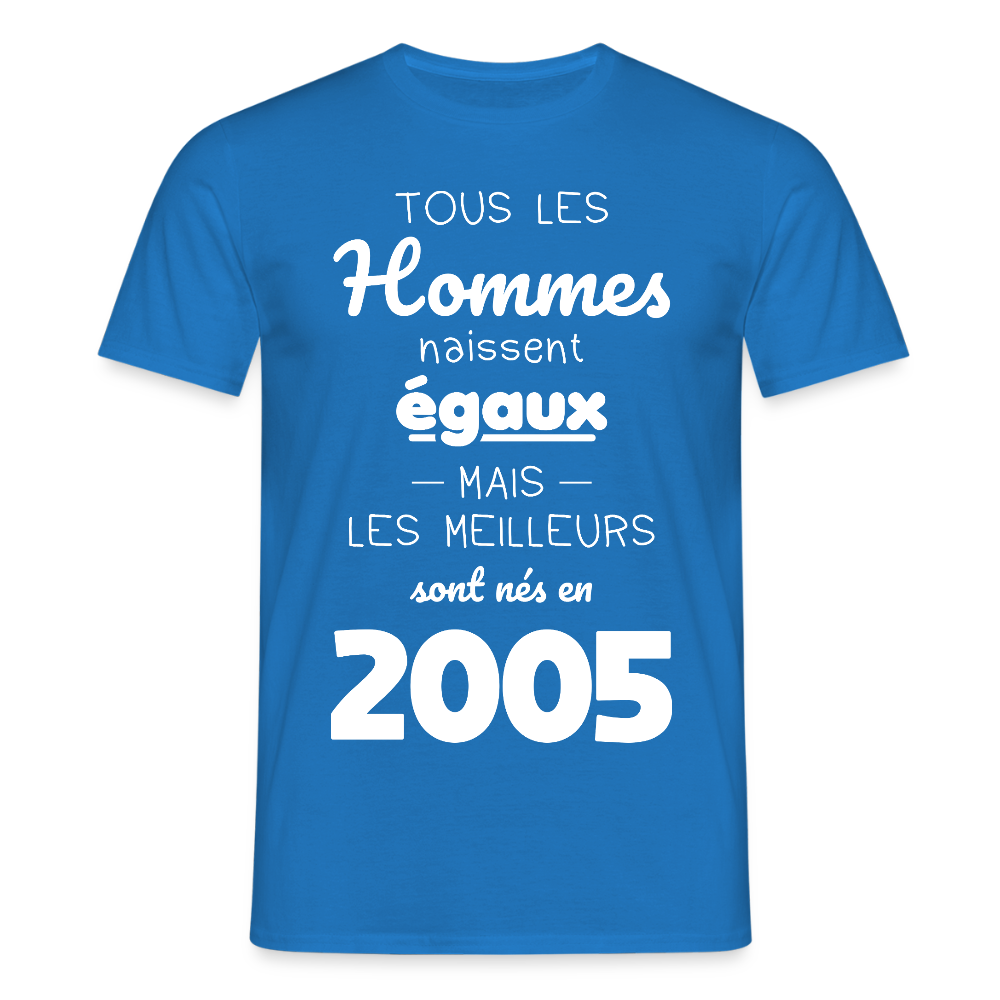 T-shirt Homme - Anniversaire 20 Ans - Les meilleurs sont nés en 2005 - bleu royal
