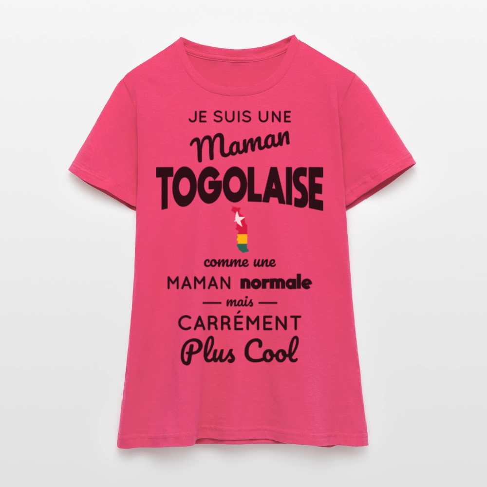 T-shirt Femme - Maman Togolaise plus cool - rose azalée