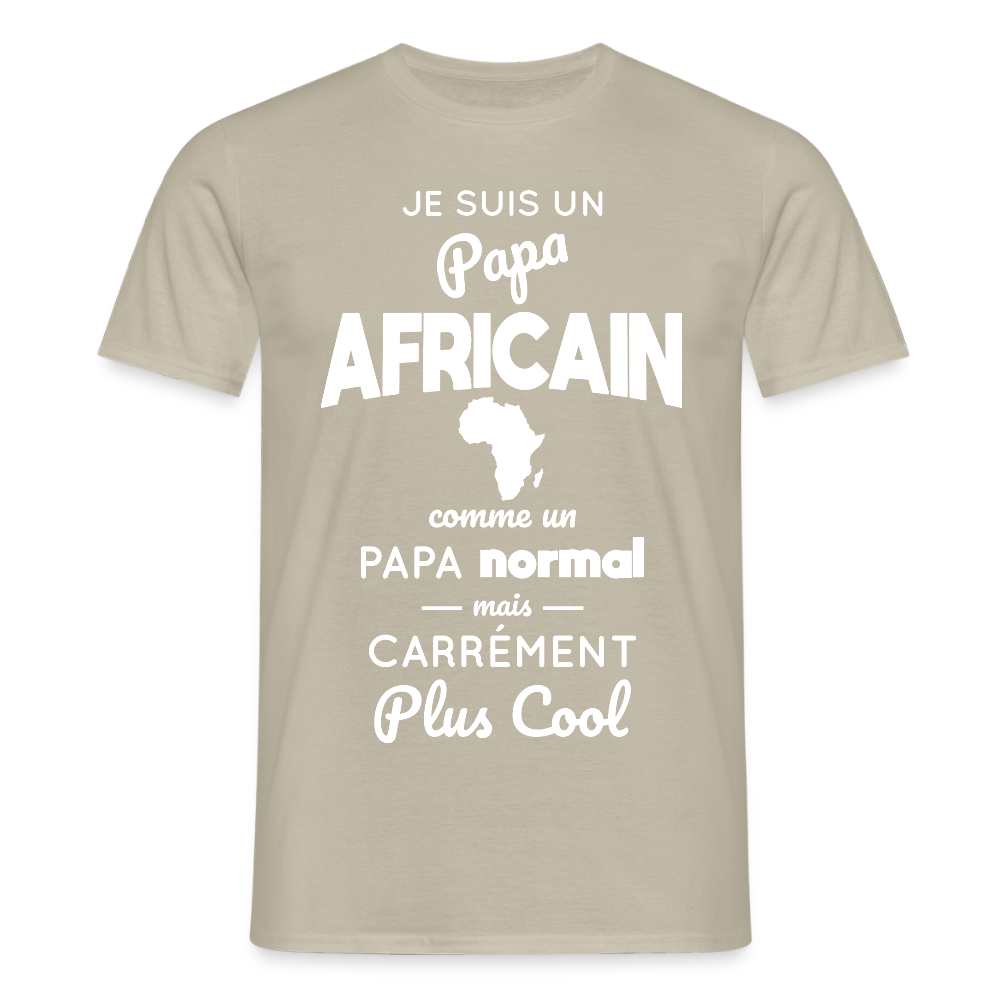 T-shirt Homme - Papa Africain Plus Cool - beige sable