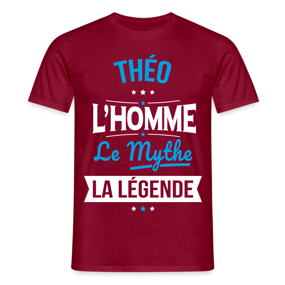 T-shirt Homme - Théo - l'Homme - le Mythe - la Légende - rouge brique
