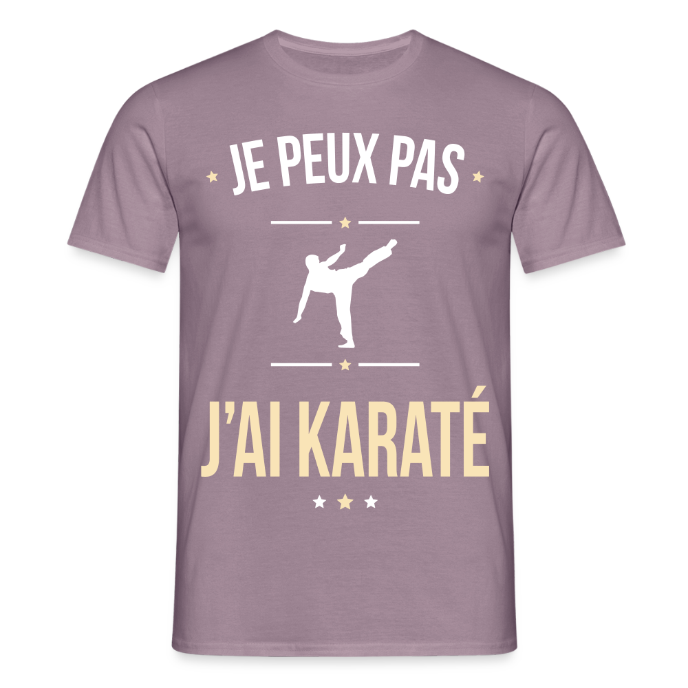 T-shirt Homme - Je peux pas j'ai Karaté - mauve gris
