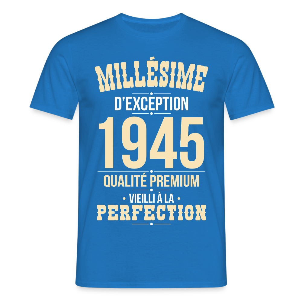 T-shirt Homme - Anniversaire 80 Ans - Millésime 1945 - bleu royal