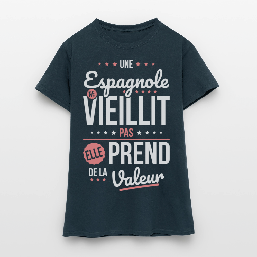 T-shirt Femme - Une Espagnole ne vieillit pas - marine
