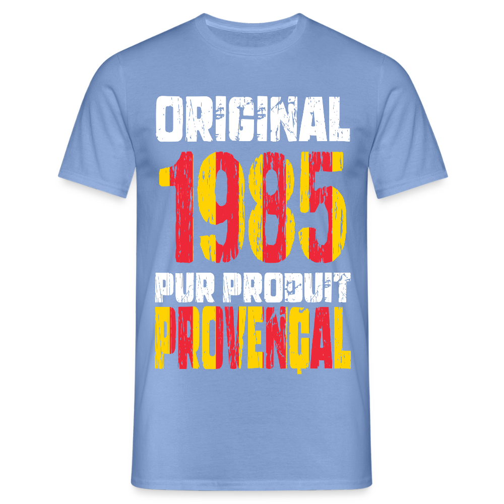 T-shirt Homme - Anniversaire 40 Ans - Original 1985 - Pur produit Provençal - carolina blue