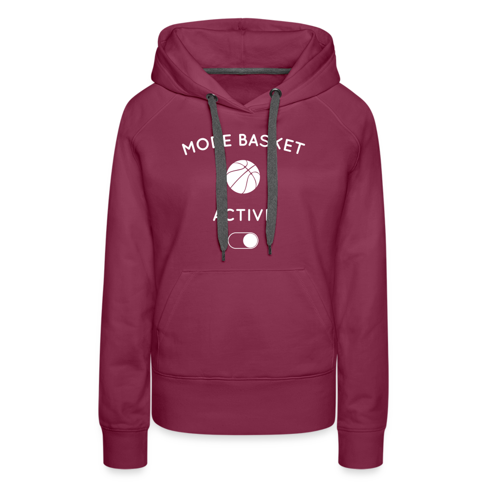 Sweat à capuche Premium Femme - Mode basket activé - bordeaux
