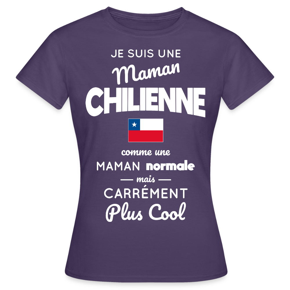 T-shirt Femme - Maman Chilienne plus cool - violet foncé